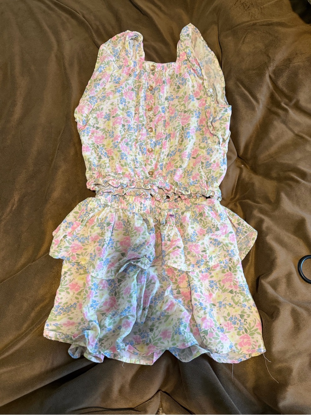 Lemon Kiss Girls Size 12 Floral Ruffle Top & Skort 2-Piece Set